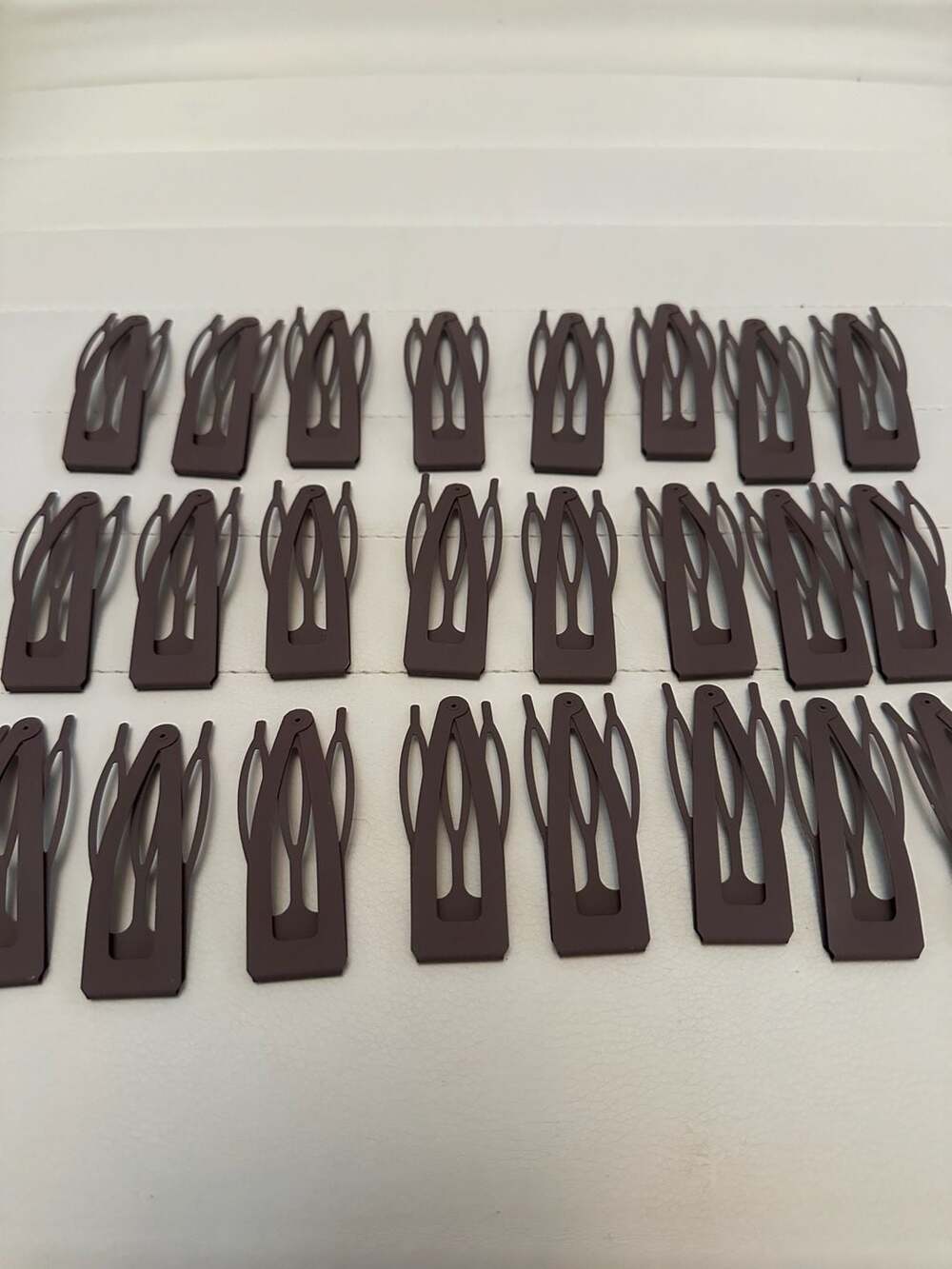 Double Grip Metal Snap Hair Clips Brown Barrettes Extra Hold Lot of 24